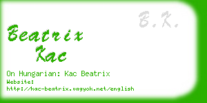 beatrix kac business card